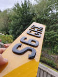 Laser Cut Acrylic + Gel Topped Road Legal Number Plates