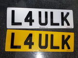 Laser Cut Short Acrylic Road Legal Number Plates