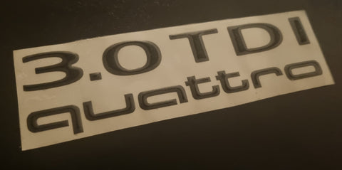 3D Audi 3.0T Quattro Gel Lettering
