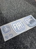 Fiat 500 Gel Badges PARTIAL GLITTER Full Set Front, Rear, Steering Wheel & Key Fob