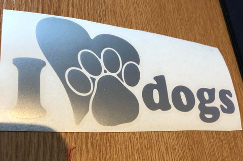 I Love Dogs Decal
