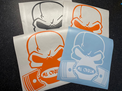 M1 Crew Skull Decal (Small Approx 22cm x 22cm)