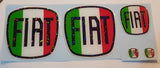 Fiat 500 Gel Badges Italian Flag  (Front, Rear, Steering Wheel & Key Fob)