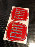 Fiat 500 Gel Badges ALL GLITTER Front And Back only