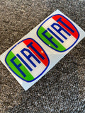 Fiat 500 Gel Badges Italian Flag (Front & Rear)
