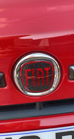 Fiat 500 Gel Badges ALL GLITTER Front And Back only